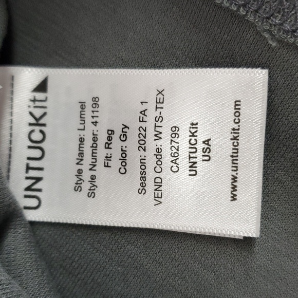 Untuckit Lumel Henley Waffle Knit Thermal Grey Long Sleeve Top Men’s Size XLarge - Picture 6 of 8